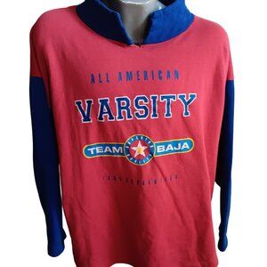 2XL Vintage Women's Sweatshirt 22W Colorblock 1990's Eithr Or Team Baja Varsity
